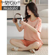Modal 2025 Pure Cotton Summer Pajama Women Pulover Pajamas Summer Shorts Комфортные и повседневные домашние костюмы Женщины Z9856 M [Рекомендуется 80-100-джин [JIN равняется 0,5 кг] Wear]