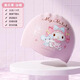 Sanrio children's swimming cap for girls, silicone ear protection for women with long hair, enlarged swimming cap, boys' swimming goggles set, Melody three-piece swimming goggles + nose clip + earplugs