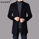 Magiopy Light Luxury High-End Trait Jacket for Men 2025 Spring New informal de dos botones Caqueta de lana a mitad de longitud 180 XL