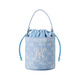 MLBNY New York Yankees Dark Pattern Presbyterian Drawstring Renovation Crossbody Small Bucket Bag Handbag Regular Women's Style Black + Gift Bag