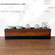 
Yonghuan rectangular tray long strip wooden plate tea tray cup holder tea tray wooden snack plate try drinking wine holder sushi plate wood black 15828CM