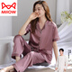 
Catman (MiiOW) pajamas for women in summer short-sleeved trousers ice silk new style 2025 thin imitation silk cropped pants women's home clothing FM11981 [short-sleeved trousers ice and snow silk cool feeling] M [80-100Jin [Jin equals 0.5 kg]] women's style
