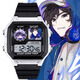 Myopole Identity Fifth Mercenary Naibu Cute Watch Student Waterproof Electronic Watch Small Square with Alarm Clock [Stylish Silver Black] D9274 Electronic Watch [Imported Movement + Extra Long Standby] Gift Box