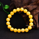 DL 1998 Fat Donglai same style beeswax bracelet natural yellow chalcedony bracelet beeswax quartz jade chicken oil yellow jade 5A selected beads diameter about 6mm three circles women's model