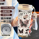 Lock Lock (Lock/Lock) Simple Butterfly Thermos Copa de acero inoxidable Portable Doble Coffee Coffee Copa 2025 nueva taza de agua de paja para mujeres BW1048 Azul mariposa + con cordón