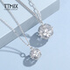TTMIX embroidery ball platinum pendant new Chinese style pt950 women's hollow gold necklace for girlfriend flash o chain small size 4.3-4.5g 43+3cm