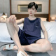 姬沐莲睡衣男士夏季纯棉薄新款背心短裤男款家居服套装大码无袖夏天 OMM-13063 L