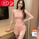 浪莎（LangSha）睡衣女夏季2025年新款莫代尔背心短裤薄款夏天无袖吊带家居服套装 DD-KKH-12035黑色 L