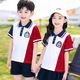 童然幼儿园园服夏季新款小学生校服班服六一表演服棉质运动英伦风套装 6623红白女生套装 150 码