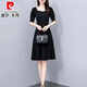 皮尔卡丹（pierre cardin）赫本法式小黑裙气质短袖2025夏季时尚新款收腰显瘦中长款裙子 7270短款黑色【 GD723-7 M 【90-105斤