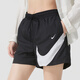 耐克（NIKE）女装运动套装25夏新款舒适透气时尚印花短袖T恤宽松五分裤两件套 IF0607-100+HM8980-010 L