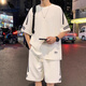 袋鼠（DaiShu）运动套装男2025夏季薄款宽松真冰丝短袖恤男短袖短裤两件套套装男 FKS653白色套装 XL 约130-150斤可穿
