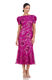 JS Collections Women's Ayla Pleated Sleeve Cocktail, Fuchsia Fuchsia 6