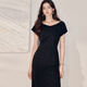 ROEYSHOUSE LOOKI Intellectual Black Hip-Wood Dress for Women 2025 Summer New Temperament One-Link Slim Skirt 12112 Black 2XL