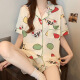 含蕊卡通牛奶丝女睡衣三件套家居服 FS*14126 170 M