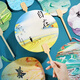 Danmiqi immaterielles Kulturerbe -Farbfan -Material -Paket Vollständiges Bleichpigment Pigment DIY Kinderproduktionsinstrument für Mädchen, die Hausspielzeug spielen