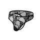 Zi Jiafu Y Men's Lace Underwear Sexy Bow Tie Underwear Tempting Low Waist Transparent Men's Thong Black L