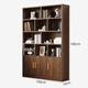 KULIN solid wood bookshelf bookcase floor-standing wall storage rack home living room with door 1.8 meters cabinet dark walnut color 100cm