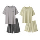 Yalu-Paar Pyjamas Sommermodal Pullover mit Brustpolstern für Kurzärmel-Shorts für Frauen für die kühle Hauskleidung von Männern kann außerhalb der NS15807 M Frauenstil getragen werden