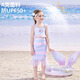 Disney Children's Swimsuit Mermaid Children's Sunscreen Hot Spring Class A Swimwear D35048 Gradient Mermaid Three-piece Set 100