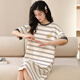 Lexi Beiluo cotton short-sleeved nightgown ladies summer home furnishing Developer cartoon set H702 180 170(XL)