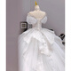 Qinchis neue weiße One-Shoulder French French High-End Hochzeitskleid Braut Hochwertige Textur entkommen Prinzessin Hauptgarn Mädchen weißes Hochzeitskleid xs Single Größe