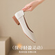ZHR Flat Shoes Женская темпераментная темпераментная квадратная нога для пригородной туфли Doudou Women's Shoes Удобная, легкая и универсальная, цельный AH677 Apricot 38