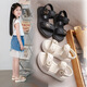 Ziweiqi Little Girl Koreanischer Stil weicher Sohle Nicht-Schlupf-Sandalen Sommer einfache Strandschuhe 2025 XD-653 Schwarz 26 / Innere Länge 16,2 cm