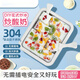 Zhigao fried yogurt machine for home use, ice frying machine for children, small mini homemade plug-in fried ice cream machine fried ice tray, cherry blossom powder [fried ice shovel*2] ZG-CBP02, larger size [26*21CM]