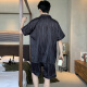 Modal Herren Pyjamas Sommereis. Seide Kurzärärmelenhose Feste Farbe Schwarzer Sommer Dünnstil Jungen Nachahmungsseide I Seide Home Kleidung Set 12532 [Yunduo-Baumwoll-Kreppstil] L (Empfohlener Höhe 170, Gewicht 100-1