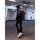 Digada Schwarze Willow Scimitar Jeans Herren Frühling und Herbst Sommerstil hübsches elastischer amerikanischer High Street Straight-Flare Hosen DFFS-701 Schwarz 2xl