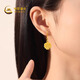 CHINA GOLD Peony Flower Gold Earrings Women's Pure Gold Earrings Earrings Earrings Ear Hooks Birthday Gifts for Girlfriends and Wife Gold Weight Approximately 1.4g Pure Gold Earrings