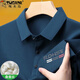 Holzspecker High-End-Maulbeer-Seide Kurzärärmelte T-Shirt Männer 2025 Sommer Freizeitverpalte Halbärmelige Polo-Hemd Lose Top Men H6625-Haqing) Frühling und Sommer-geschäftsseitig (dünne M 165 Empfohlen 95-15jin [Jin gleich 0,5 kg]