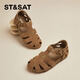
Saturday Roman sandals for women flat bottom bag head retro casual trend 2025 summer new fashion versatile camel 37 (235mm) standard code