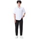 Goku Herrenanzug Shirt Set Teen Kurzarm No-Eisen Drop Top Light-professionelles Business-Forum-Interview Jobsuche weißes Hemd + schwarze Hosen 3xl Höhe 176-185 cm Gewicht 150-170jin [Jin entspricht 0,5 kg]