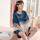 Fhhuabd-Pyjamas mit Brustpolster für Frauen 2024 Neue Sommer-Baumwoll-Kurzärmel-Shorts im Internet-Promi können Home Clothing-Anzug qgl-6627 m-Brustloser Pad [75-95jin [Jin gleich 0,5 kg]]]