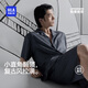 HLA海澜之家男士冰丝家居服套装提花短袖睡衣睡裤休闲HBAJJW2AEK1695 香槟色7015 2XL