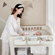 
Pupan Diaper Table Baby Care Table Multifunctional Full Plastic Crib Moving Newborn Clothes and Dressing Table Multifunctional Care Table + PU Soft Pad