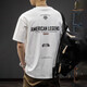 
New Balance Short Sleeve T-shirt for men in summer thin loose versatile round neck top new men's high-end casual solid color clothes 1518 white XL