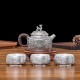 Guiyintang Pot de plata hecha a mano plata esterlina 999 tetera ceremonia de té doméstico kung fu set de té feria taza de té una olla cuatro taza una taza común 695 g + certificado + 0m