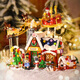 Lizhi (Loz) Luces Bloques de construcción del marco de fotos de Navidad Partículas pequeñas ensambladas juguetes para niños Santa Claus Modelo de adornos Regalos 1283 Árbol de Navidad - Pintura tridimensional