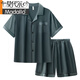 Pajama pour hommes à glace modale pour le style mince d'été pour pantalon à manches courtes d'âge moyen et âgé de l'âge moyen pour les cadeaux de la fête des pères ensembles de vêtements à la maison g723 l (hauteur recommandée 170 et poids 100-130 Jin [Jin est égal à 0,5 kg]))
