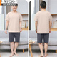 Modal Herren Pyjamas Sommer Pure Cotton Shorts Sommer Thin Style Casual Middle Middley Dad und älterer Vater großer Heimkleidung Herren Stil 13601# Hellgrüne Pure Cotton Shorts XL [Vorgeschlagen 120-140jin [Jin gleich 0,5 kg]]]