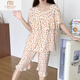 
Modal short-sleeved cotton silk pajamas for women in spring and summer new thin home clothes casual floral anti-convex dot large-size cotton silk set polka dot beige M2603 short-sleeved mid-sleeved pants L (suitable for 90115Jin [Jin equals 0.5 kg])