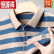 恒源祥（HYX）短袖t恤男棉质翻领条纹Polo.衫中年夏季休闲上衣潮 1048-6601绿色 S 165/建议90-120斤