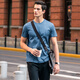 
Mr. Clothing mercerated cotton men's T-shirt in summer fashion light luxury texture short-sleeved top AT11270 clearance Moonlight Blue L (175)