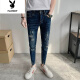 
Playboy slim style spring and summer new style 2025 Korean style trendy brand old ripped slim fit trousers stretch nine-point jeans men [A9738] 28