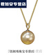 Red engraved KERLA gold store style light gold South Sea seawater gold bead pendant for women 18k gold plated dry rose pearl 10mm