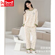 Catman MIIOW pajamas for women in spring and autumn new pure cotton long sleeves can be worn outside with casual two-piece set full pure cotton home clothing WZ1289 M (80-100Jin [Jin equals 0.5 kg])