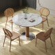 Gaode Meiju Nordic solid wood small round table log reception table and chair combination household meal round rock slab dining table negotiation new pearl 90*75 round table (Yinuo)+CY-684*4